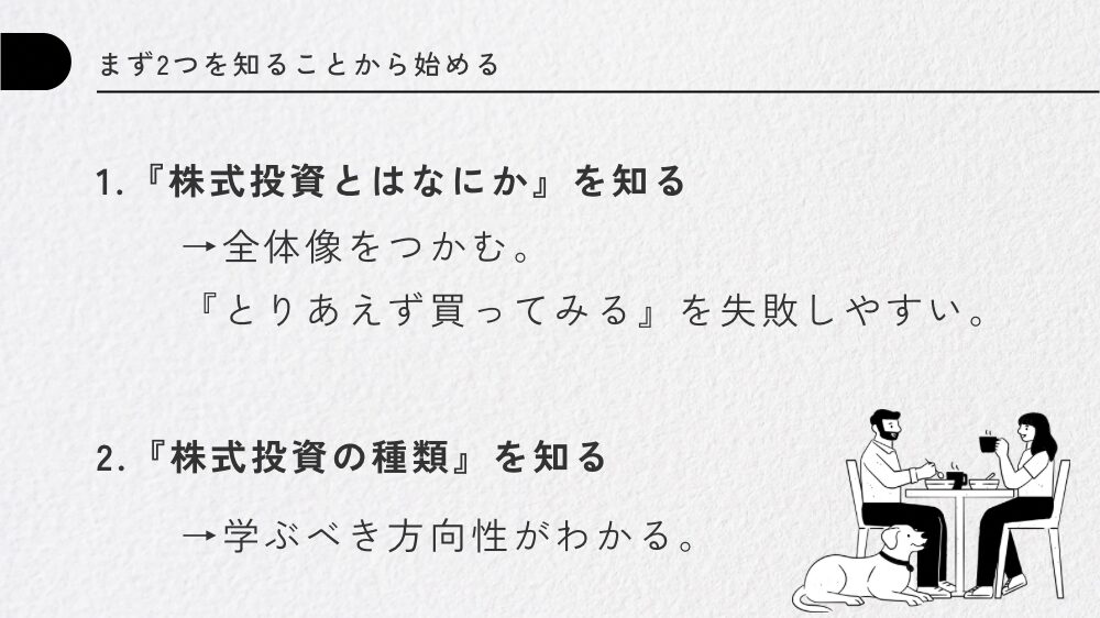 株式投資とはなにかを知る。株式投資の種類を知る。